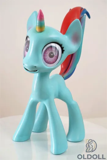 46cm Hellblaue Einhorn Pony Silikonpuppe