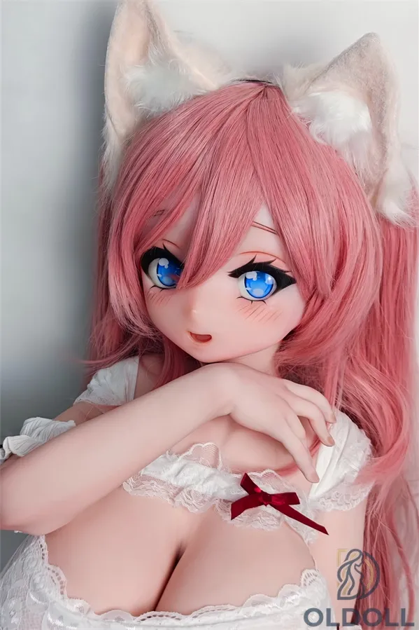 Realdoll 130cm: Süßes Anime-Mädchen mit rosa Haaren aus Silikon