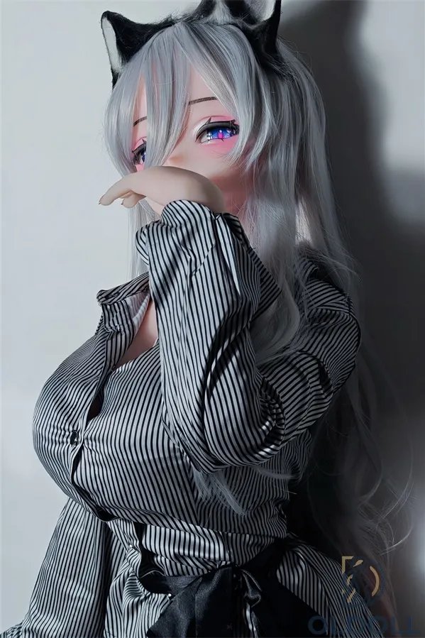 Elsa Babe Office Lady sexdoll mit gestreiftem Hemd