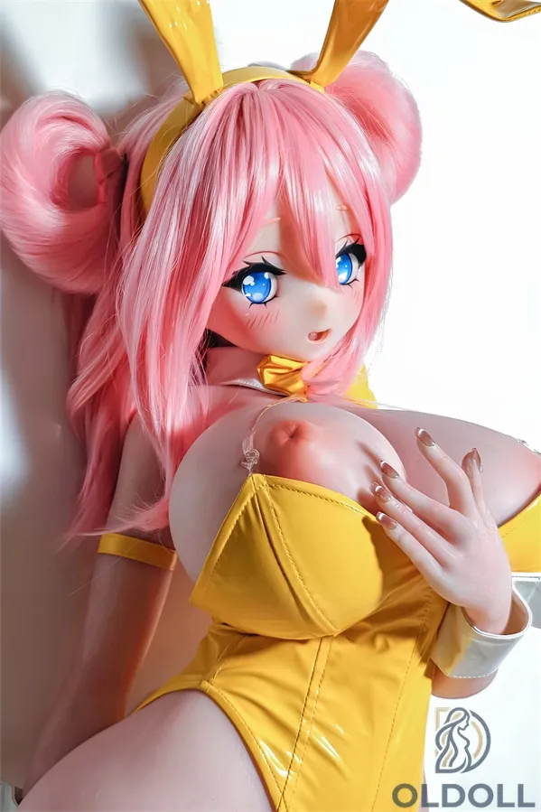 lsaBabe Mini-sexdoll mit kontrastreichen rosa Haaren