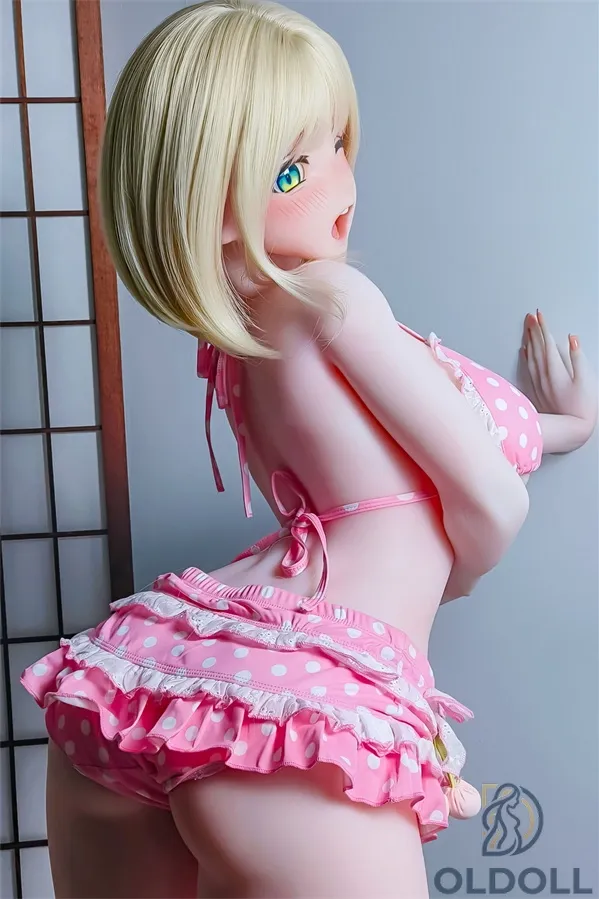 Elegante Silikon-liebespuppe mit detailreichem Anime-Gesichtszug