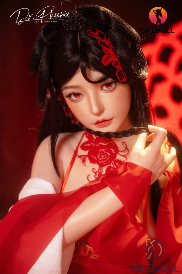 SHEDOLL 168cm H-Körbchen Chinesisches Hochzeitskleid Huayin Hybrid Sexpuppe