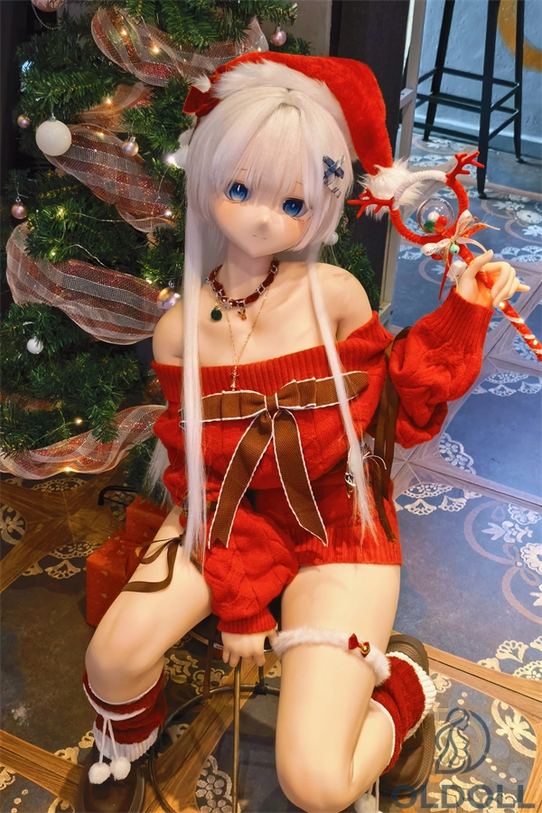 Kleine Brüste und Vinyl-Kopf im Weihnachtsdesign realdoll