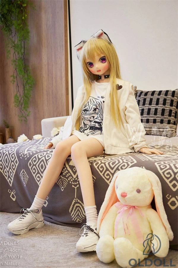 Realistische Sex doll 146cm mit flauschigen Ohren und Anime-Look